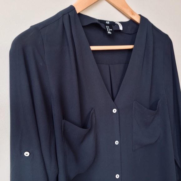 H&M Dark Grey Button Shirt - Picture 2 of 5